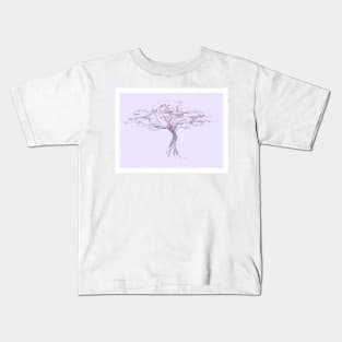 Purple Lavender Peaceful Tree Kids T-Shirt